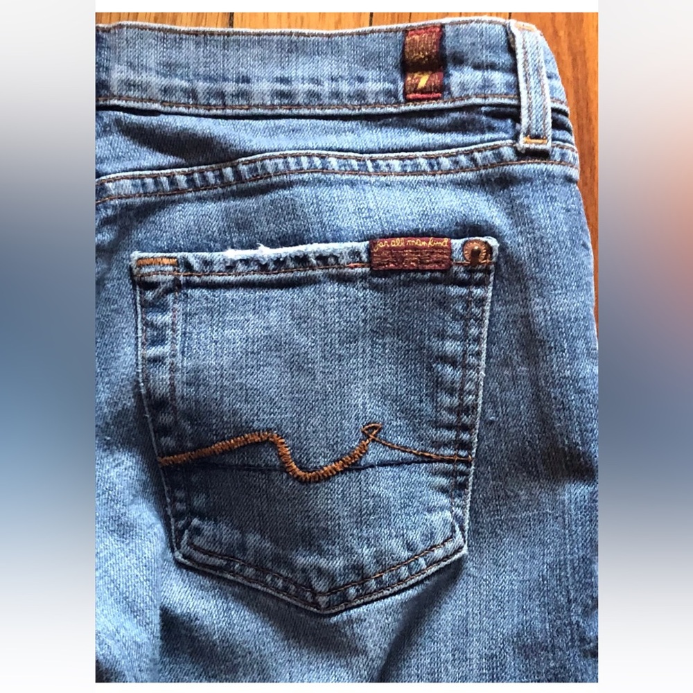 7 For All Mankind Jeans Medium Wash Low Rise Bootcut Jeans Size 28